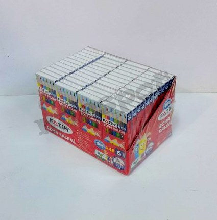 kırtasiye kuru boya kalemi 6 lı kısa