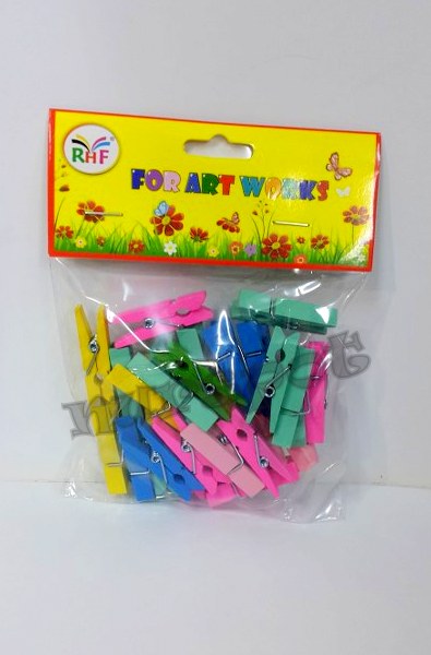 ahşap mandal renkli 3,5 cm 20 li