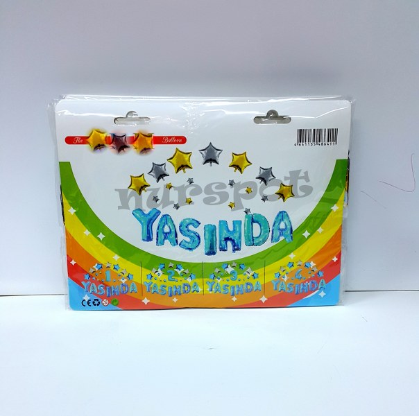 yaş günü folyo balon takımı baby shower mavi renk