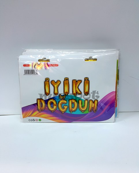 iyiki doğdun folyo balon takımı gold renk