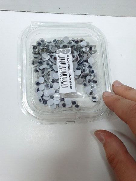 eğitici hareketli göz renksiz 8 mm 250 li 0583