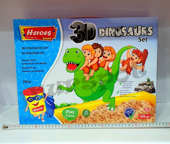 kinetik kum havuzlu 3d dinazor kalıplı 1 kg. kumlu 035