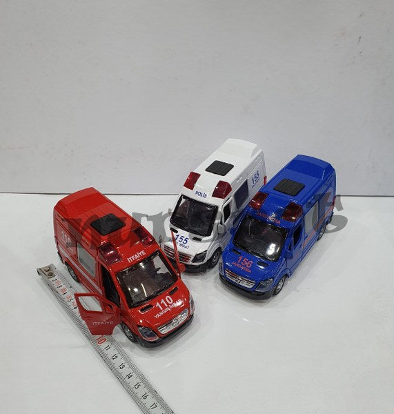 oyuncak ambulans çek bırak kapı açılır 3031