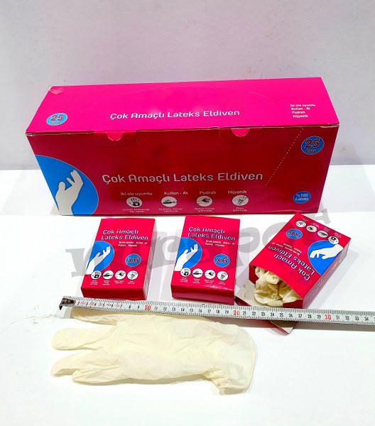 eldiven lateks çok amaçlı her kutu 3 çift 7331