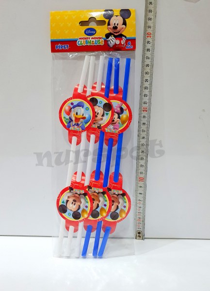 lisanslı pipet miki donald duck 6 lı set