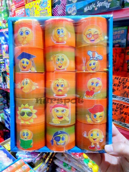 oyuncak akordiyon stres yayı emoji baskılı