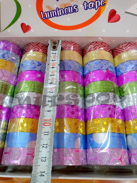 kırtasiye para bandı renkli simli parlak hologram karma 10 lu 0427