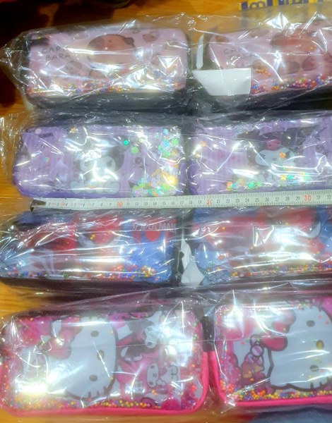 kalemlik çift fermuarlı için renkli pullu ve boncuklu hareketli