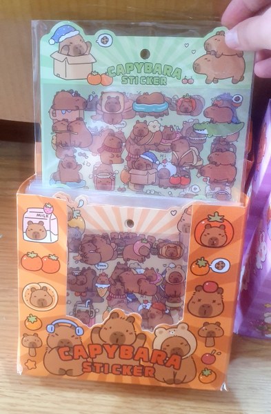 çantalı sticker capibara 4 lü set kaliteli 1756