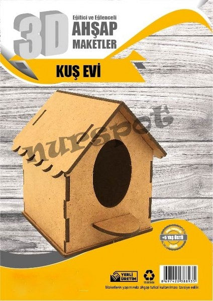 ahşap eğitici maket kuş evi 8935