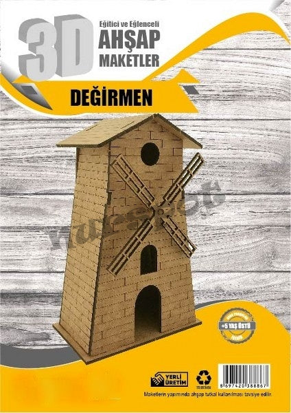 eğitici maket ahşap değirmen 8867