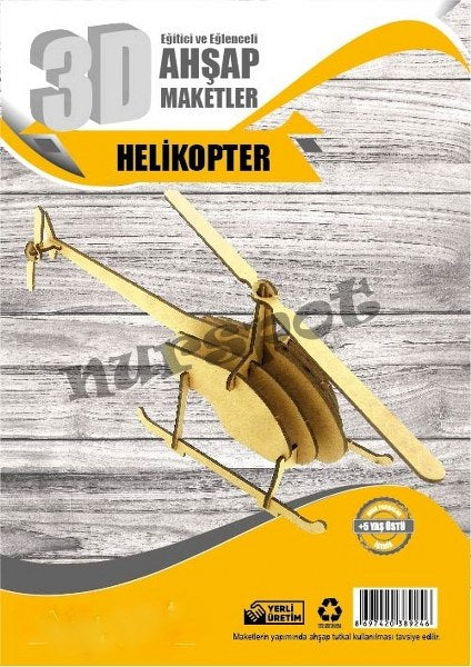 ahşap eğitici maket helikopter model 9246