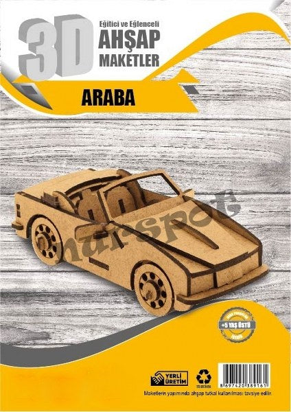 ahşap eğitici maket araba model 9161