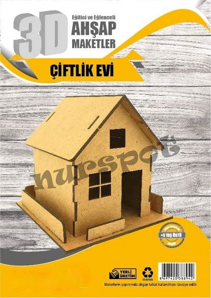 ahşap eğitici çiftlik evi maketi 8942