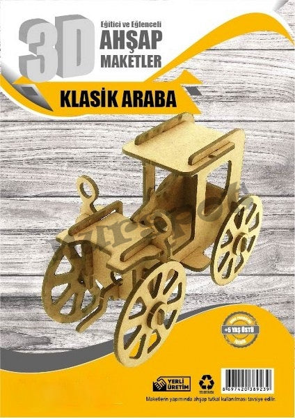 ahşap maket eğitici klasik araba 9239