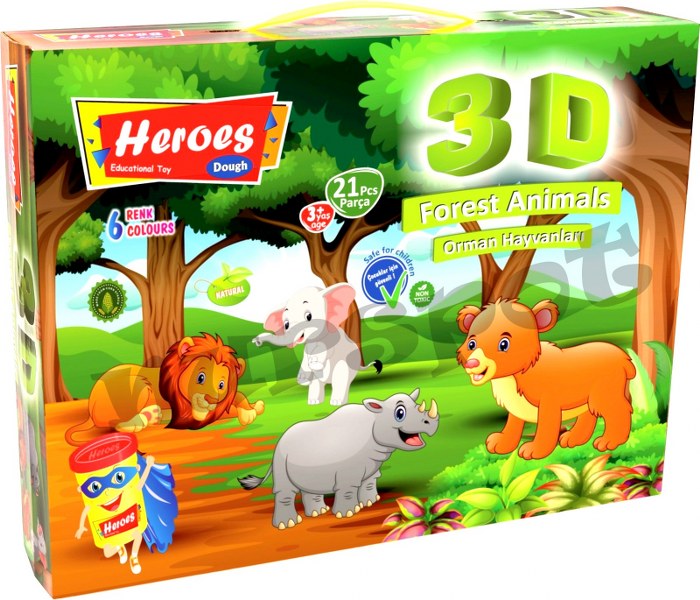 oyun hamuru kalıplı orman hayvanları seti 21 parça 571