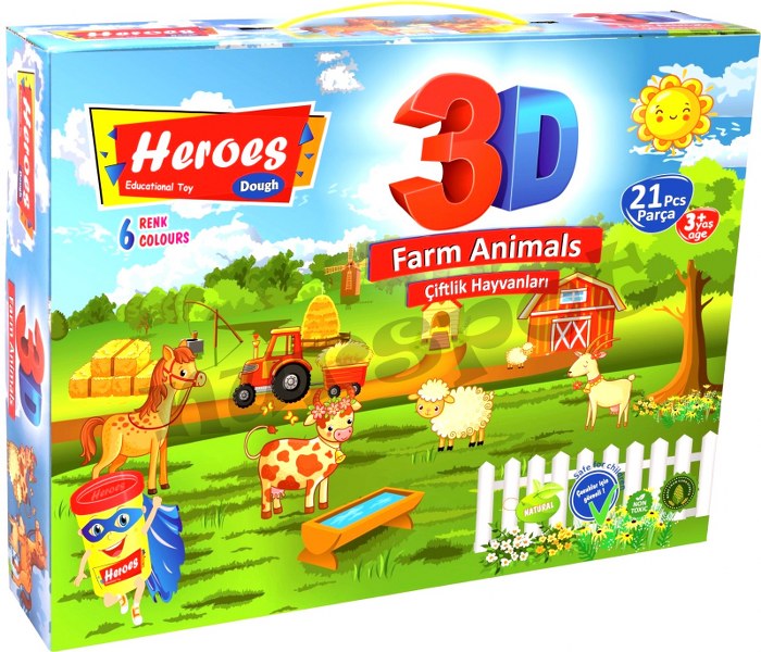oyun hamuru ve kalıpları seti çiftlik hayvanları seti 21 parça 570