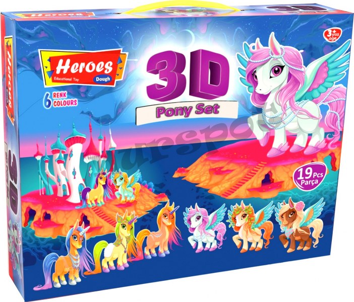 oyun hamuru pony kalıplı set 19 parça 569