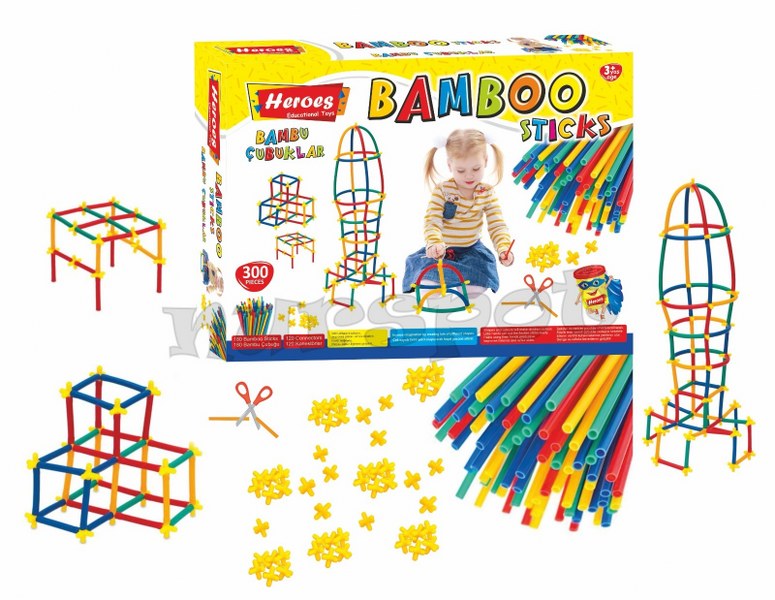 renkli bamboo çubukları 300 parça kaliteli 800