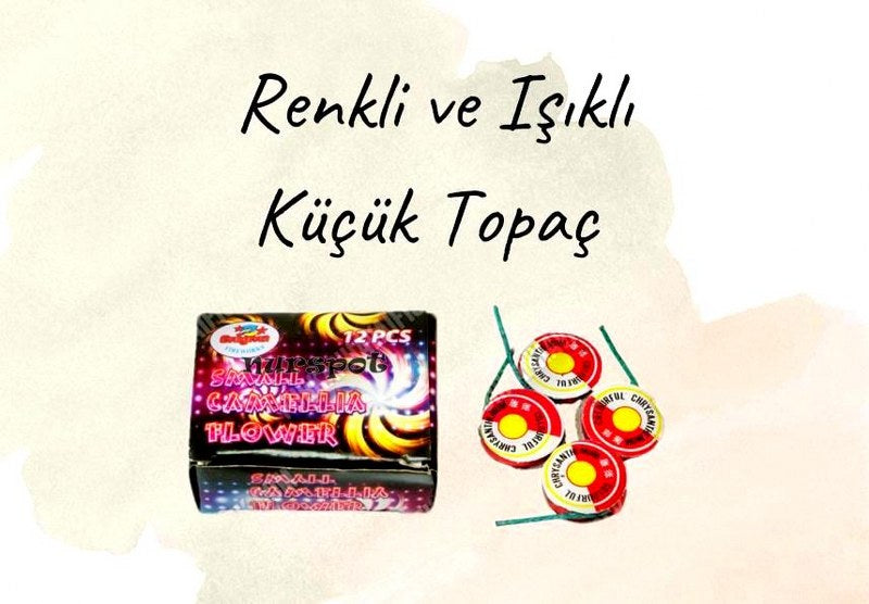 renkli ve ışıklı küçük topaç 12 li 130