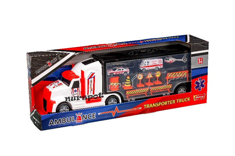 oyuncak taşıyıcı tır ambulans seti büyük boy 877