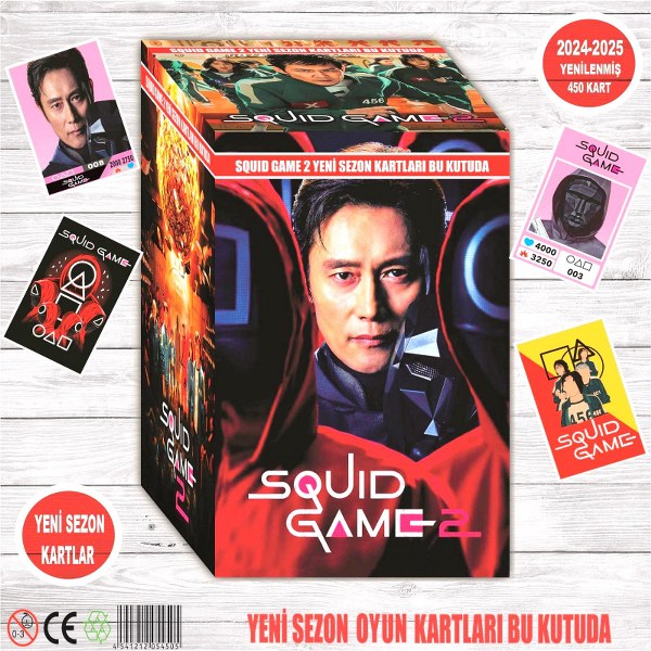 squid game oyun kartları 3 lü 150 li 5482