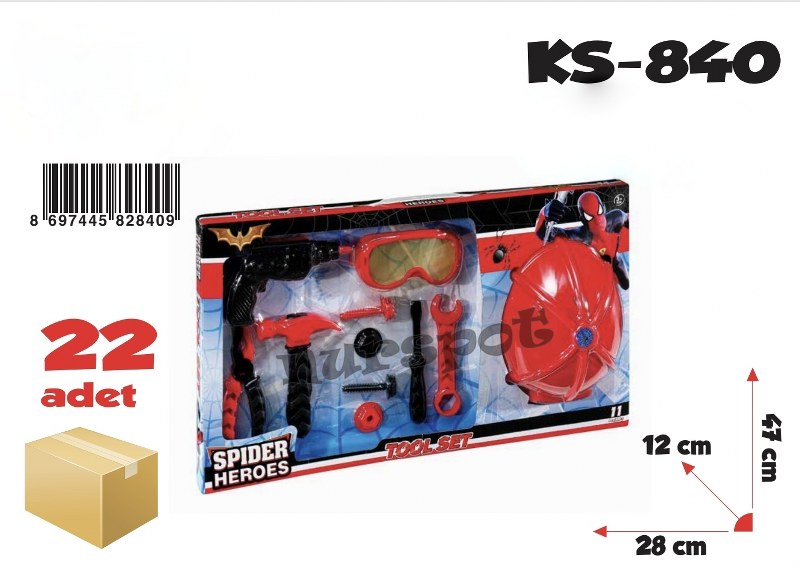 oyuncak tamir seti baretli kutulu set 840