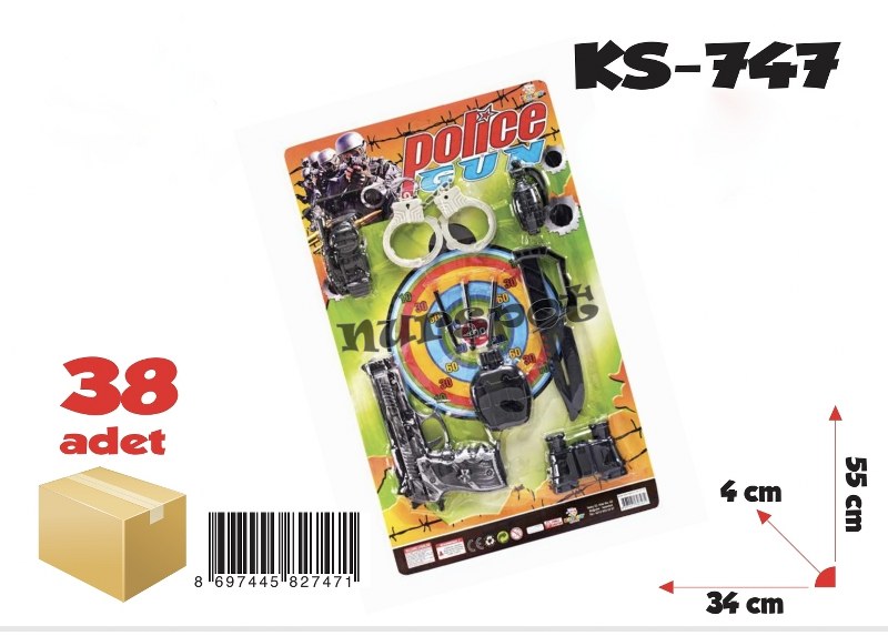 oyuncak tabancalı polis seti 747