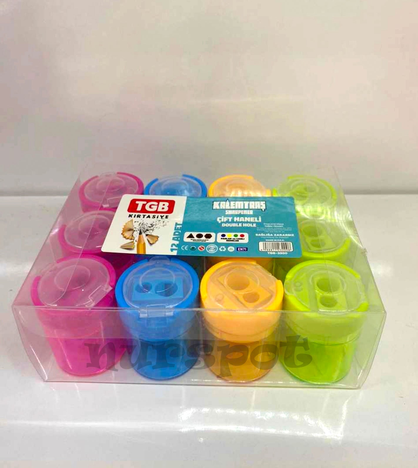 kalemtraş çift hazneli kapaklı model