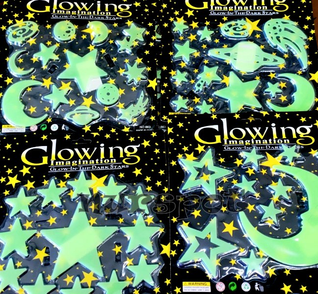 karanlık parlayan fosfoslu yıldızlar glowing glow in the darks stars