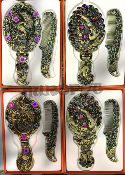 tavus kuşlu motifli atna tarak seti hediyelik 172