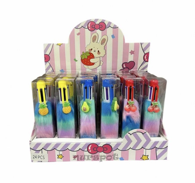 renkli tükenmez kalem maskot otomatik 6 renk