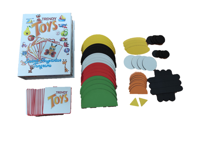 ahşap sevimli hayvanlar tangram 78 parça 2 li set T47