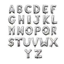 folyo balon harf model gümüş serisi 34 inç