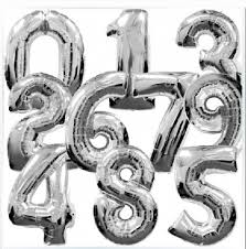 rakam folyo balon gümüş serisi