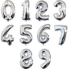 rakam folyo balon 95 cm büyük boy gümüş serisi