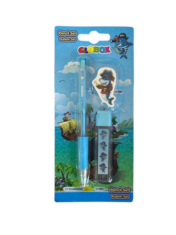 GLOBOX 3215 KALEM+SİLGİ+UÇ SET 8'Lİ PAKET *144