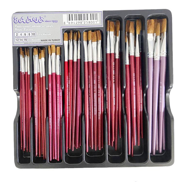 SAMUR YAĞLI BOYA FIRÇA SETİ 78'Lİ