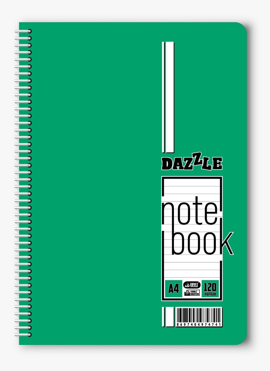 A-4 SPİRALLİ PP KAPAK 120YP ÇİZGİLİ*4