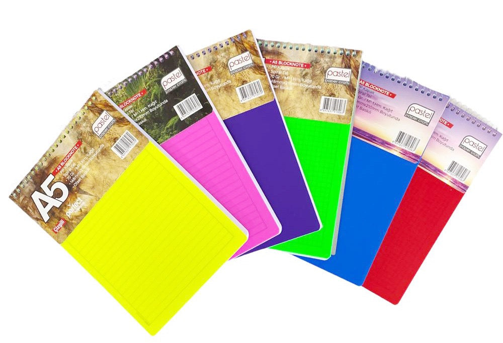 PASTEL A5 SPİRALLİ PPBLOKNOT ÇZGİLİ 6LI*16 *************