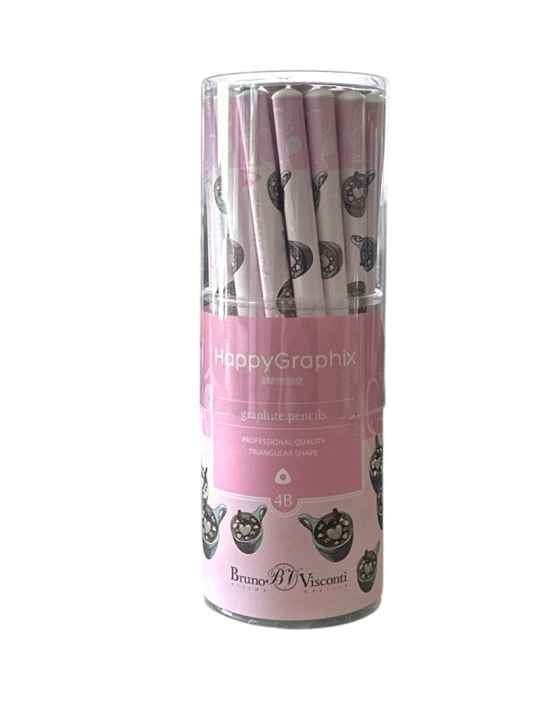 HAPPY GRAPHİX 21-0062-18 JUMBO KURŞUN KALEM 4B 3,5MM ÇİKOLATA 30LU PAKET