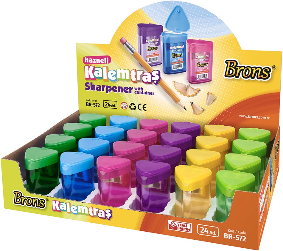 BRONS BR-572 HAZNELİ ÜÇGEN KALEMTRAŞ 24'LÜ *24