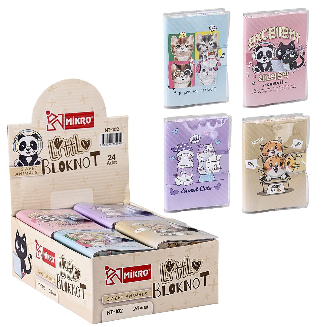 MİKRO NT-102 CUTE CATS NOT DEFTERİ 24'LÜ *18