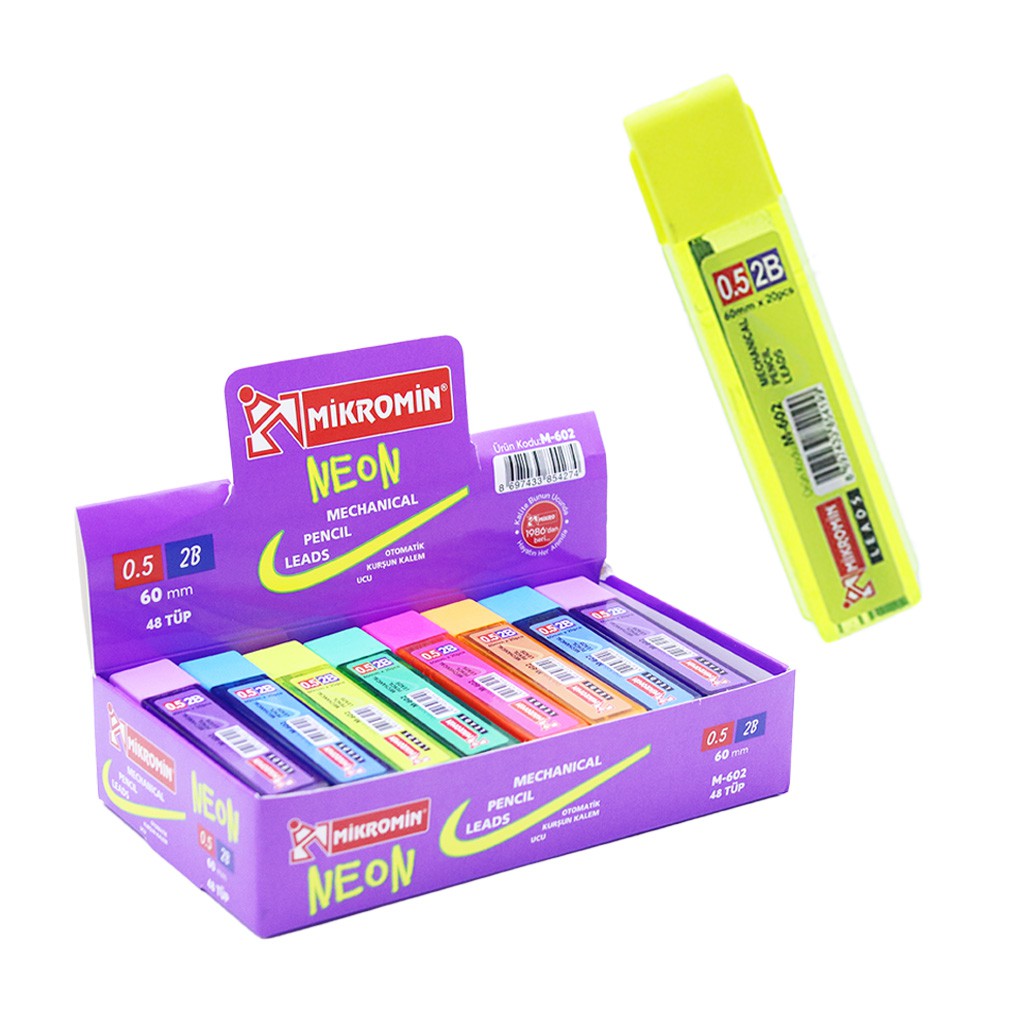 MİKRO M-602 60MM NEON KALEM UCU 0,5MM 48'Lİ *60