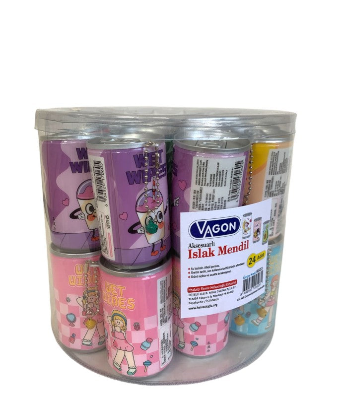 VAGON 9503 ISLAK MENDİL ANAHTARLIKLI 24'LÜ*16 >
