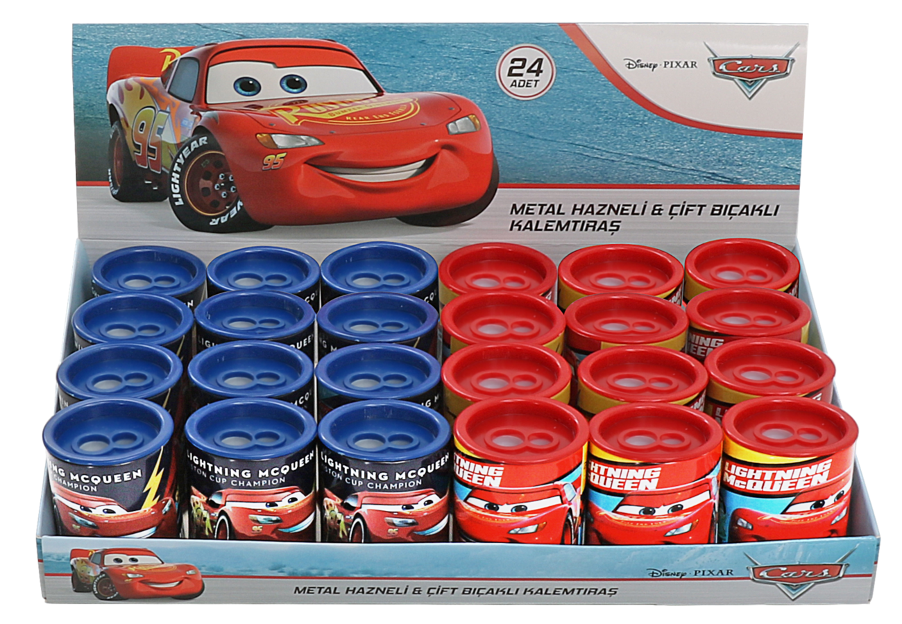 OTTO.40436E CARS METAL HAZNELİ ÇİFT BIÇAKLI KALEMTRAŞ 24'LÜ ^*384