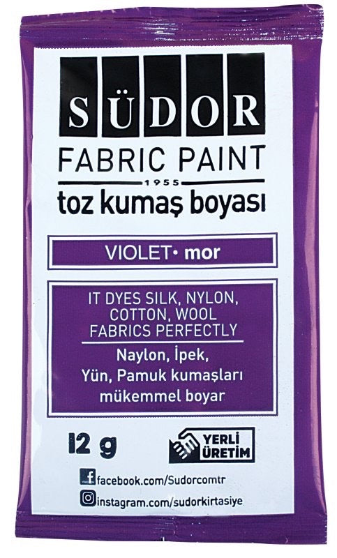 SÜDOR KB06 TOZ KUMAŞ BOYASI 12'Lİ MOR