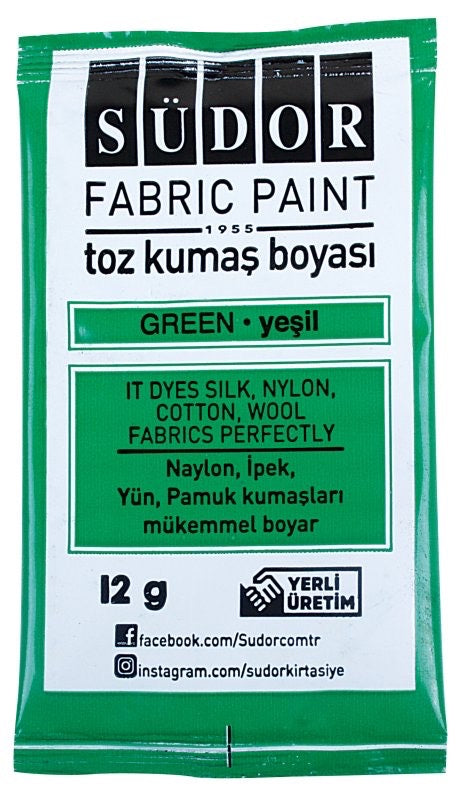 SÜDOR KB07 TOZ KUMAŞ BOYASI 12'Lİ YEŞİL