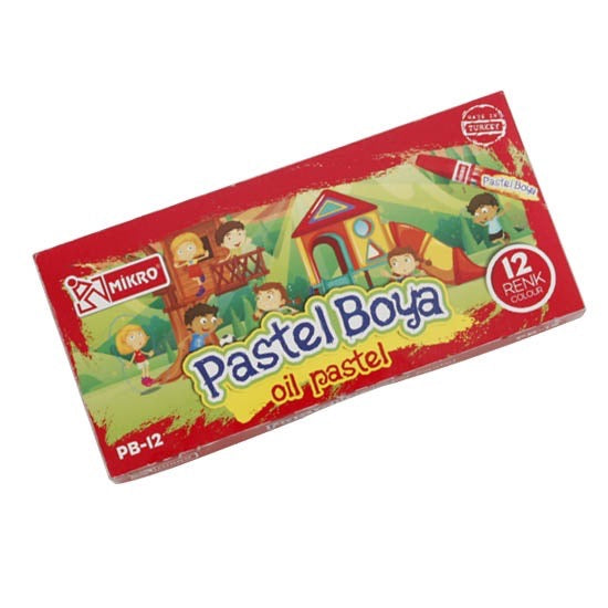MİKRO PB-12 PASTEL BOYA 12 RENK *12 >