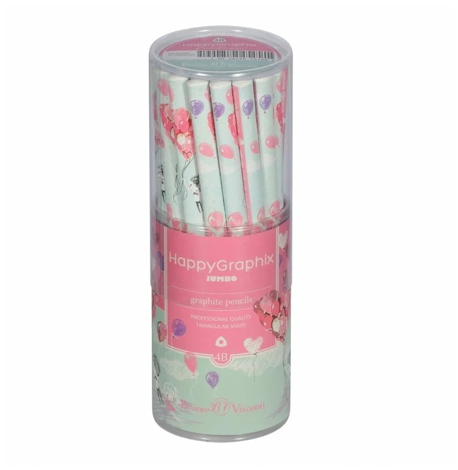 HAPPY GRAPHİX 21-0062-25 JUMBO KURŞUN KALEM 4B 3,5MM BALON 30'LU